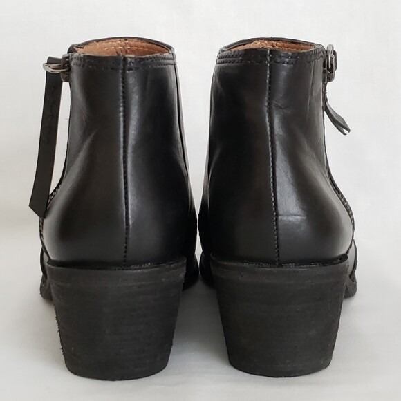 Madewell Black Leather Janice‎ Zip Ankle Boots- Size 6 - Picture 4 of 8
